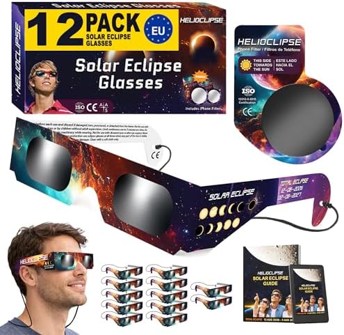 Amazon.com: Helioclipse 6 Pack Solar Eclipse Glasses 2026 ISO